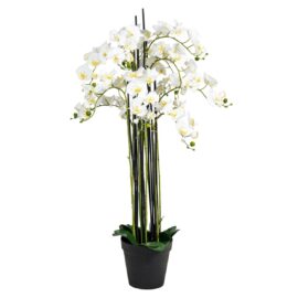 Orchidée artificielle 12 hampes en pot H 142 cm
