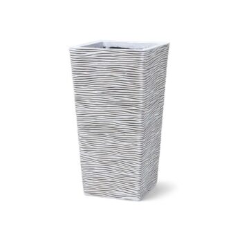 Pot conique carré ivoire