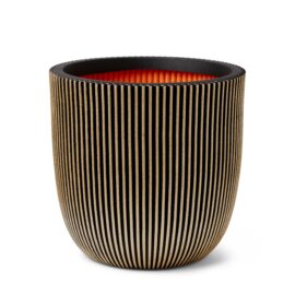 Pot œuf à rainures gold et noir