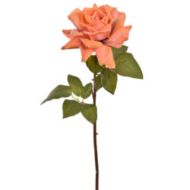 Velvet Open Rose Peach H52cm