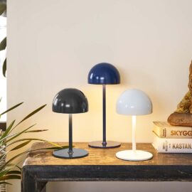 Lampe champignon TIM gris foncé rechargeable