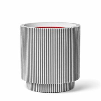 Pot cylindrique à rainures ivoire