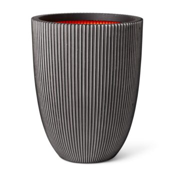 Pot élancé à rainures gris anthracite