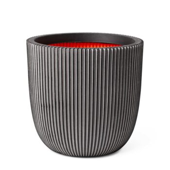 Pot oeuf à rainures gris anthracite