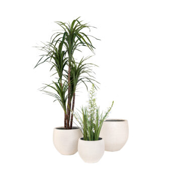 Pot sphérique sandy white