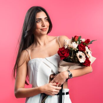 Bouquet Fancy de 4 roses H 60cm