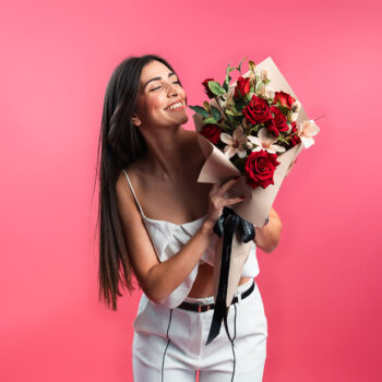 Bouquet Elexir de 6 roses H 66cm