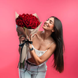 Bouquet Extase de 13 roses H 65cm