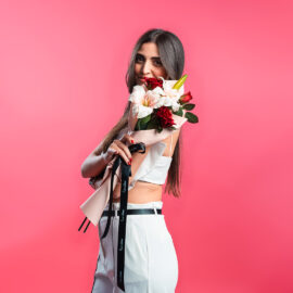 Bouquet Joy de 2 roses H 65cm