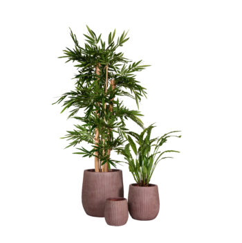 Pot high lexa marron à rainures
