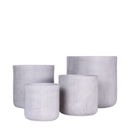 Pot œuf gris à rainures