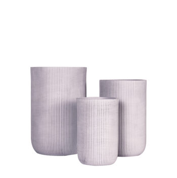 Pot élancé gris à rainures
