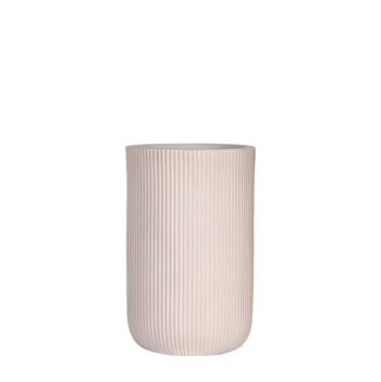 Pot élancé antique beige à rainures