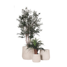 Pot Mica antique beige finition brute