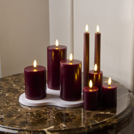 Sille Rechargeable 3 pcs set Ø7,5 x 10/12,5/15cm, Bordeaux