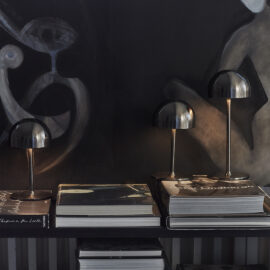 Lampe champignon Tim nickel noir rechargeable