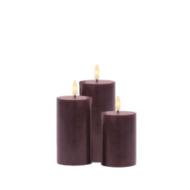 Sille Rechargeable 3 pcs set Ø7,5 x 10/12,5/15cm, Bordeaux