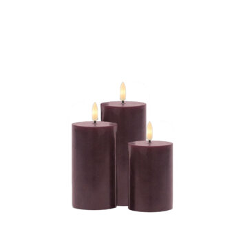 Sille Rechargeable 3 pcs set Ø7,5 x 10/12,5/15cm, Bordeaux
