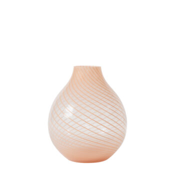 Vase boule orange transparent