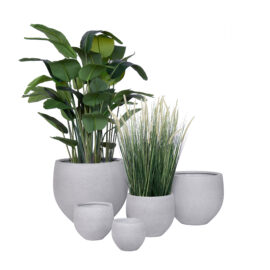 Pot sphérique sandy gris