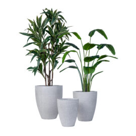 Pot conique sandy gris