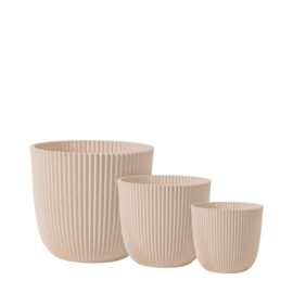 Mini pot œuf à rainures beige