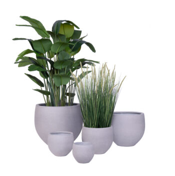 Pot sphérique sandy gris