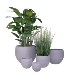 Pot sphérique sandy gris