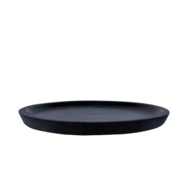 Sous pot rond sandy noir