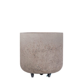 Pot œuf granite grège mobile