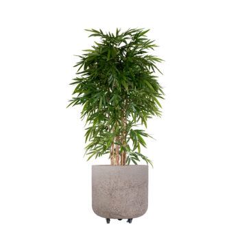 Pot œuf granite grège mobile