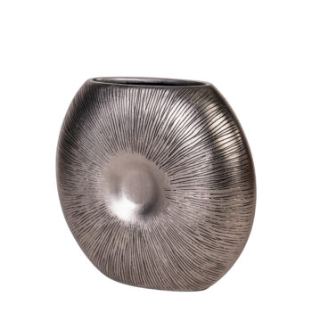 Pot Roud shiny silver H 50cm