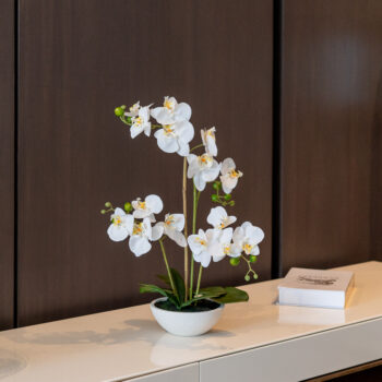 Orchidée artificielle à 3 hampes H 65cm