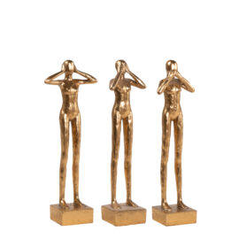 Trio de statuettes shiny gold Silencia / Nimea / Mura