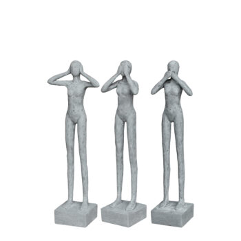 Trio de statuettes sandy grey Silencia / Nimea / Mura