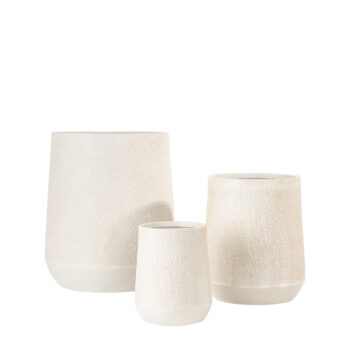 Pot high Mica antique beige finition brute