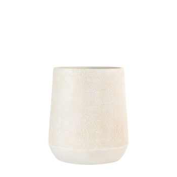 Pot high Mica antique beige finition brute