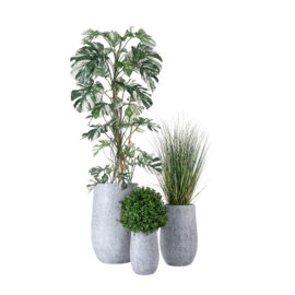 Pot pear gris finition brute