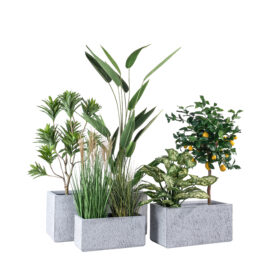 Jardinière grise finition brute