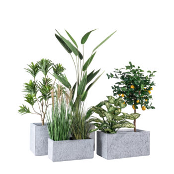 Jardinière grise finition brute