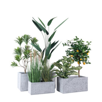 Jardinière grise finition brute