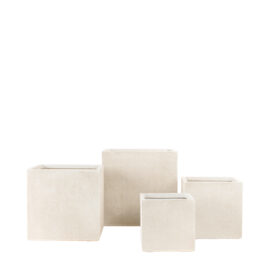 Pot square antique beige finition brute