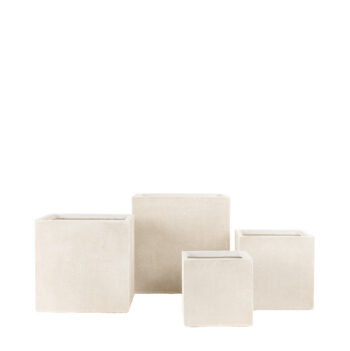 Pot square antique beige finition brute