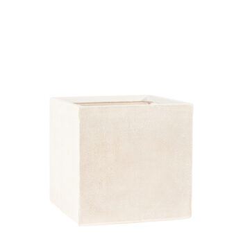Pot square antique beige finition brute