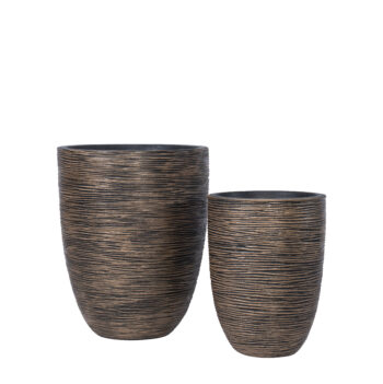 Pot élancé strié gold et noir