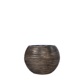 Pot sphérique strié gold et noir