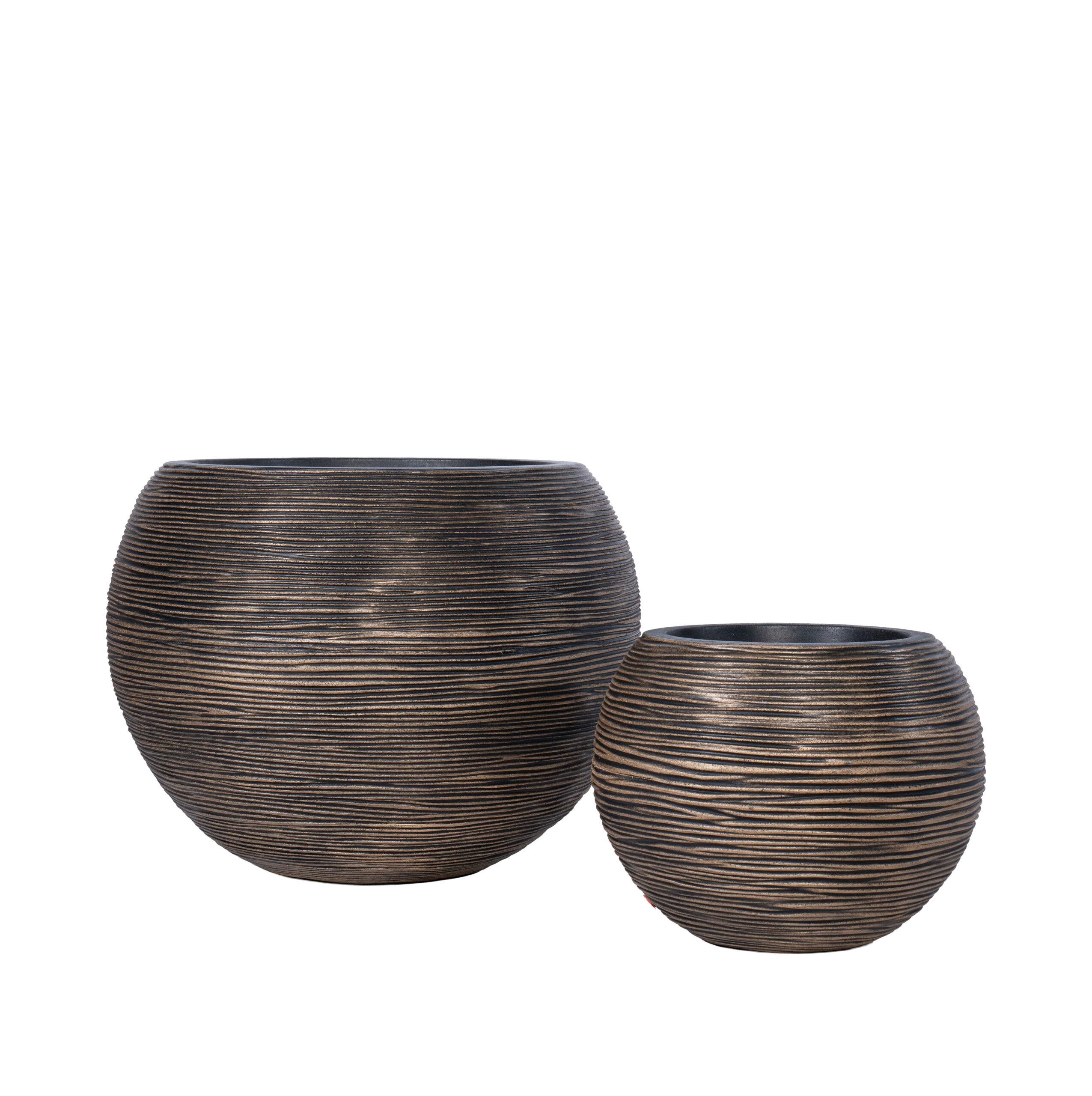 Pot sphérique strié gold et noir Pot sphérique strié gold et noir