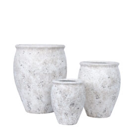 Pot High Edge white antique