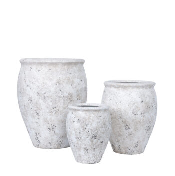 Pot High Edge white antique