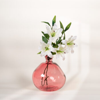 Vase Simplicity round rose H 32cm